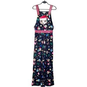 Christmas Coveralls! Velvet with Cat! XS. As seen on Gwen Stefani!